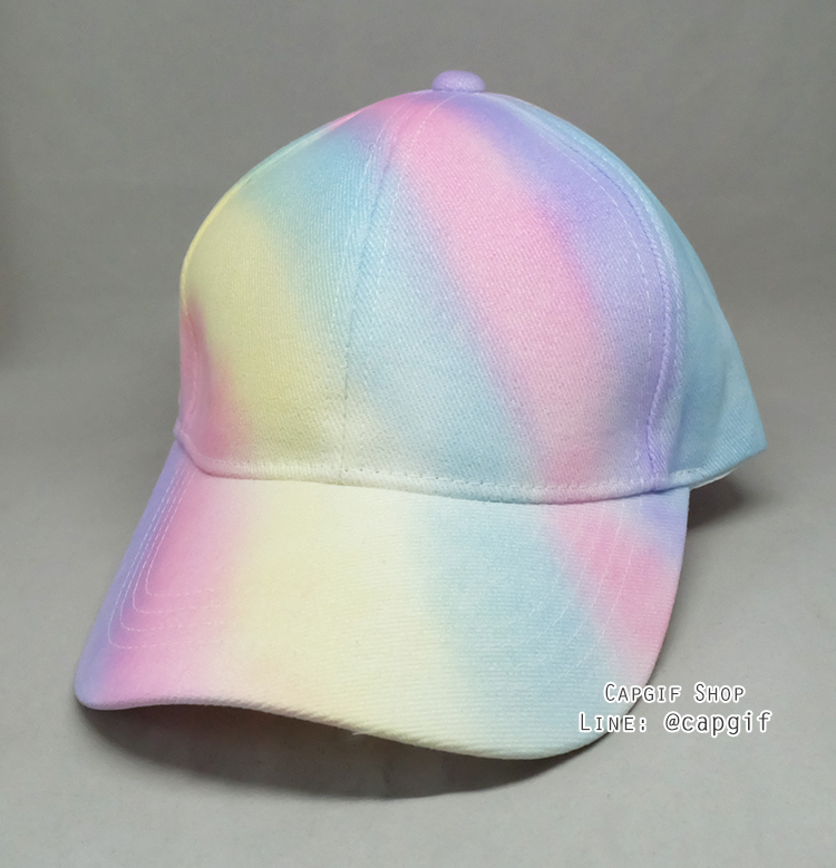 หมวกแก๊ปพาสเทลไซส์เด็ก หมวกเด็กสีรุ้ง