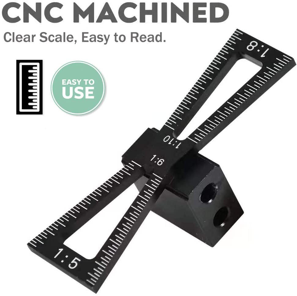 SIT TOOL 330340 Dovetail Marker Wood Joints Gauge Tool with Scale 1:5 1:6 1:8 and 1:10 - ตัวเกจช่วยขีดเส้นสำหรับตัดเดือยหางเหยี่ยวด้วยเลื่อยมือให้เที่ยงตรงในการตัด SIT TOOL รุ่น 330340