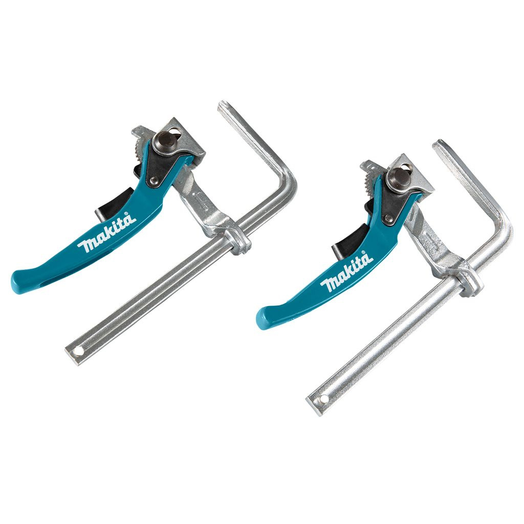 MAKITA 199826-6 Ratchet Guide Rail System Fast Fix Clamps Pair (แคล้มป์แบบล็อคและปลดเร็วสำหรับราง MAKITA หรือ Festool (ราคาต่อคู่)