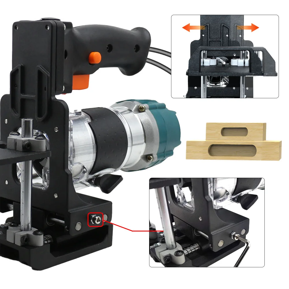 WNEW WN-DF500 - Basic Loose Tenon (Domino) or Invisible Fastener Opening Punching for Trimmer - ชุดช่วยเจาะเดือย Domino หรือเซาะร่องสำหรับฝังอุปกรณ์ฮาร์ดแวร์ชนิดหลบในรุ่นมาตรฐาน Wnew WN-DF500 ใช้ร่วมกับทริมเมอร์