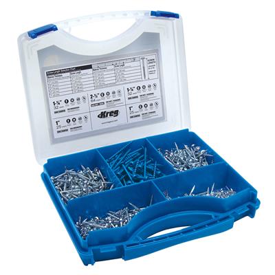 KREG SK03 Pocket-Hole Screw Kit - ชุดคิทสกรูสำหรับผู้เริ้มต้น SPS-F1 - 1" (25mm), SPS-C1 - 1" (25mm), SML-F125 - 1-1/4" (31mm), SML-C125 - 1-1/4" (31mm) ขนาดละ 150 ตัว และ SML-C250B จำนวน 75 ตัว