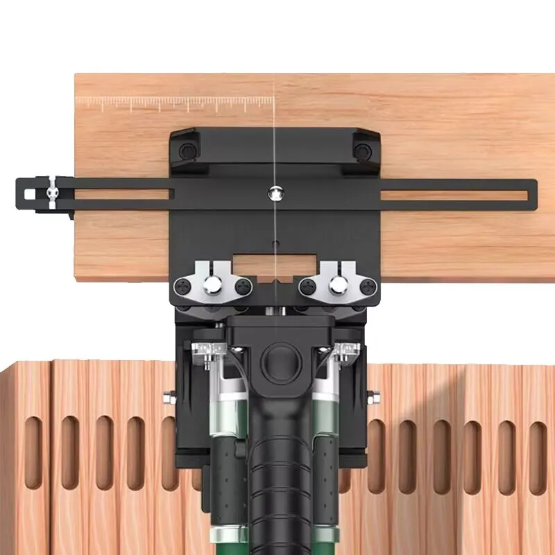 GUNI WN-DF500AL - Premium Loose Tenon (Domino) or Invisible Fastener Opening Punching for Trimmer - ชุดช่วยเจาะเดือย Dimoni หรือเซาะร่องสำหรับฝังอุปกรณ์ฮาร์ดแวร์ชนิดหลบในรุ่นพรีเมียม GUNI WN-DF500AL ใช้ร่วมกับทริมเมอร์