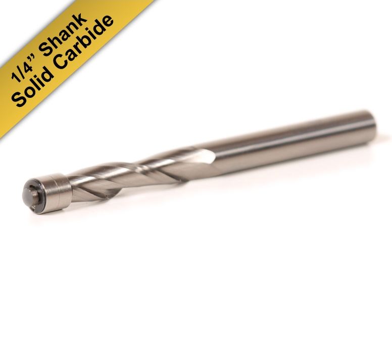 SIT TOOL SIT-14121 Solid Carbide Flush Trim Up-cut Spiral Router Bit, 1-1/8 CL, 1/4" Shank - ดอกทริมเมอร์เดินตามแบบชนิดคาร์ไบด์ทั้งแท่ง ลูกปืนล่างคมแบบเกลียว 2 ชุด แกน 1/4 นิ้ว - SIT-14121