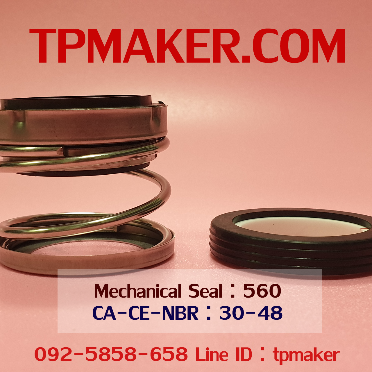 Mechanical Seal แมคคานิคอล ซีล : รุ่น560 สปริงตรง : 30-48 CA-CE-NBR