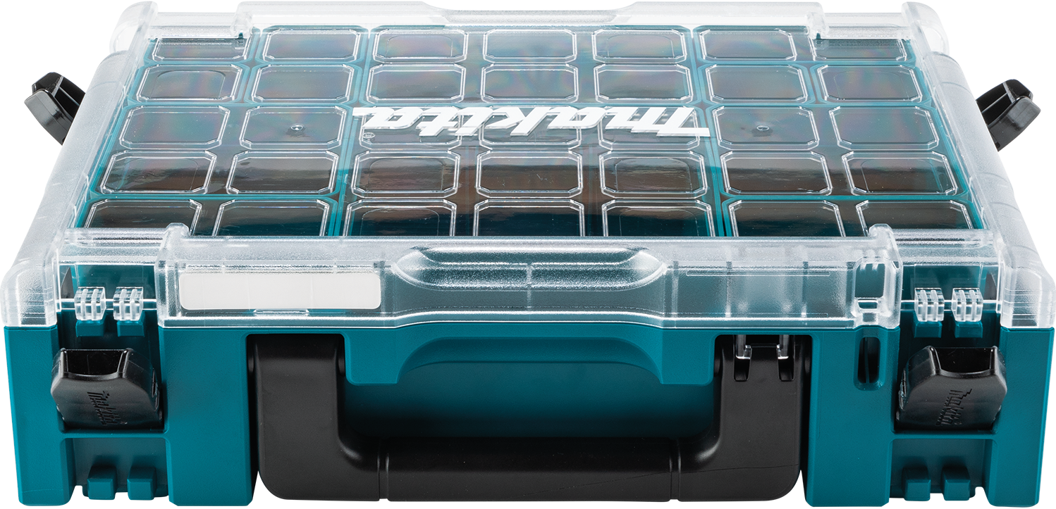 MAKITA MAKPAC 191X80-2 MAKPAC Interlocking Organizer with Inserts, 4‑3/8" x 15‑1/2" x 11‑5/8" - กล่องใส่อุปกรณ์งานช่างใช้กับระบบกล่อง Makpac - 191X80-2