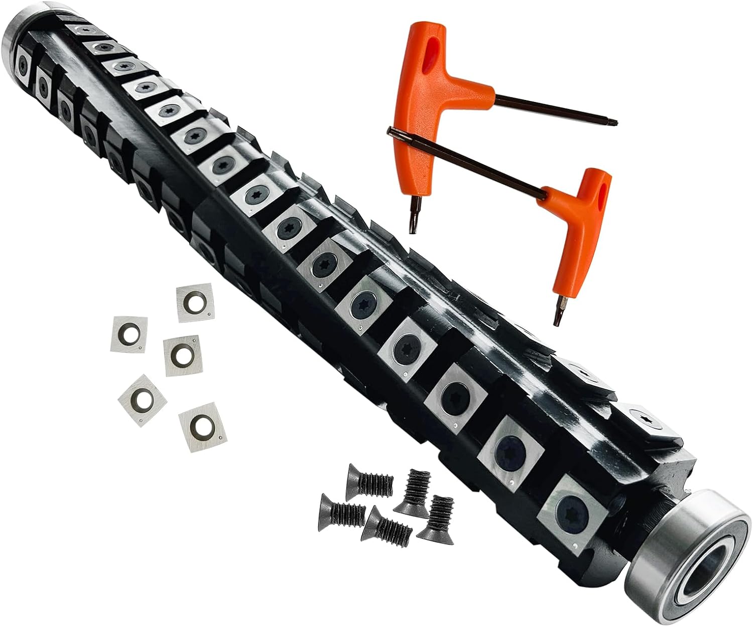 TC Tool X0046EXT4E - Spiral Cutterhead for Dewalt DW735 Planer, 13 inch (330mm) - ใบมีดเม็ดคาร์ไบด์คมเกลียวเฉือนไม้ TC TOOL รุ่น X0046EXT4E หน้ากว้าง 13นิ้ว (330มม) สำหรับเครื่องรีดไม้ ดีวอล์ท รุ่น DW735