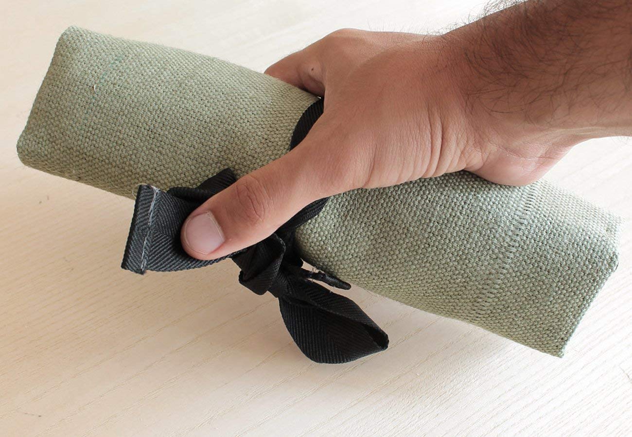 BeaverCraft Rolling Small Tool up Organizer Bag 4 Pockets Wrench roll up Pouch Gear roll up Tool Pouch for Knives and chisels Storage - ม้วนซองใส่มีด (Made in Ukraine)