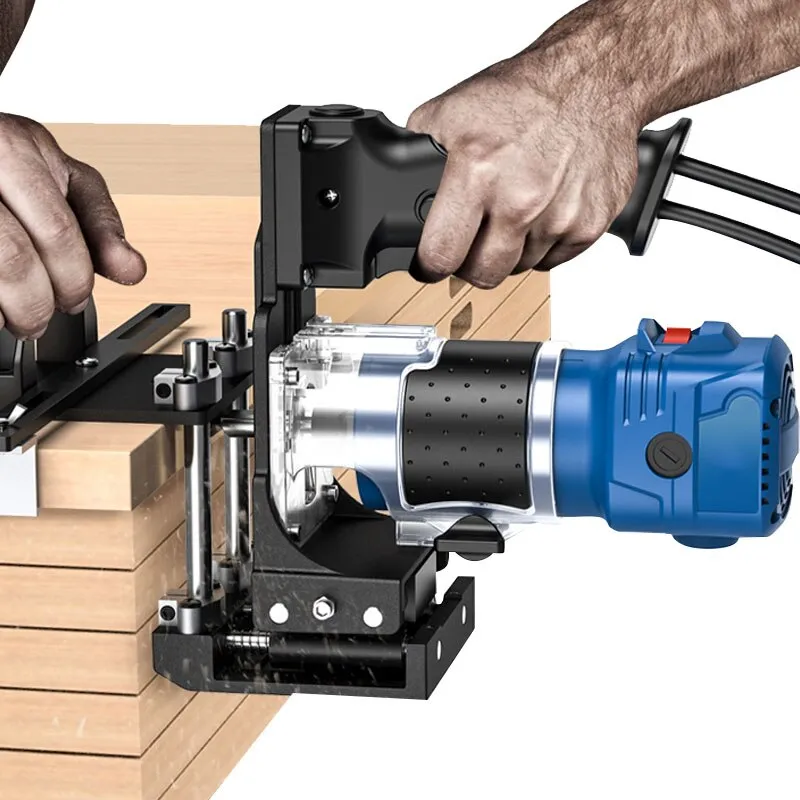 GUNI WN-DF500AL - Premium Loose Tenon (Domino) or Invisible Fastener Opening Punching for Trimmer - ชุดช่วยเจาะเดือย Dimoni หรือเซาะร่องสำหรับฝังอุปกรณ์ฮาร์ดแวร์ชนิดหลบในรุ่นพรีเมียม GUNI WN-DF500AL ใช้ร่วมกับทริมเมอร์