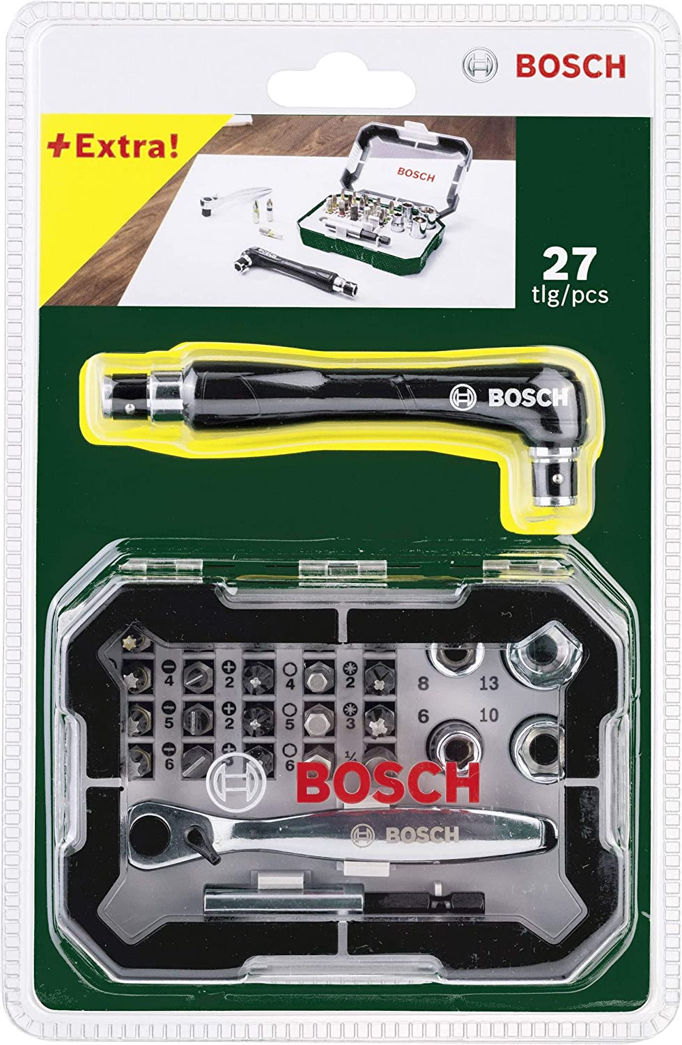 BOSCH 2607017392 X-Line Angle Driver Bit set - 27-piece - ชุดดอกไขควงพร้อมด้ามขันคองอ 27 ชิ้น - 2607017392