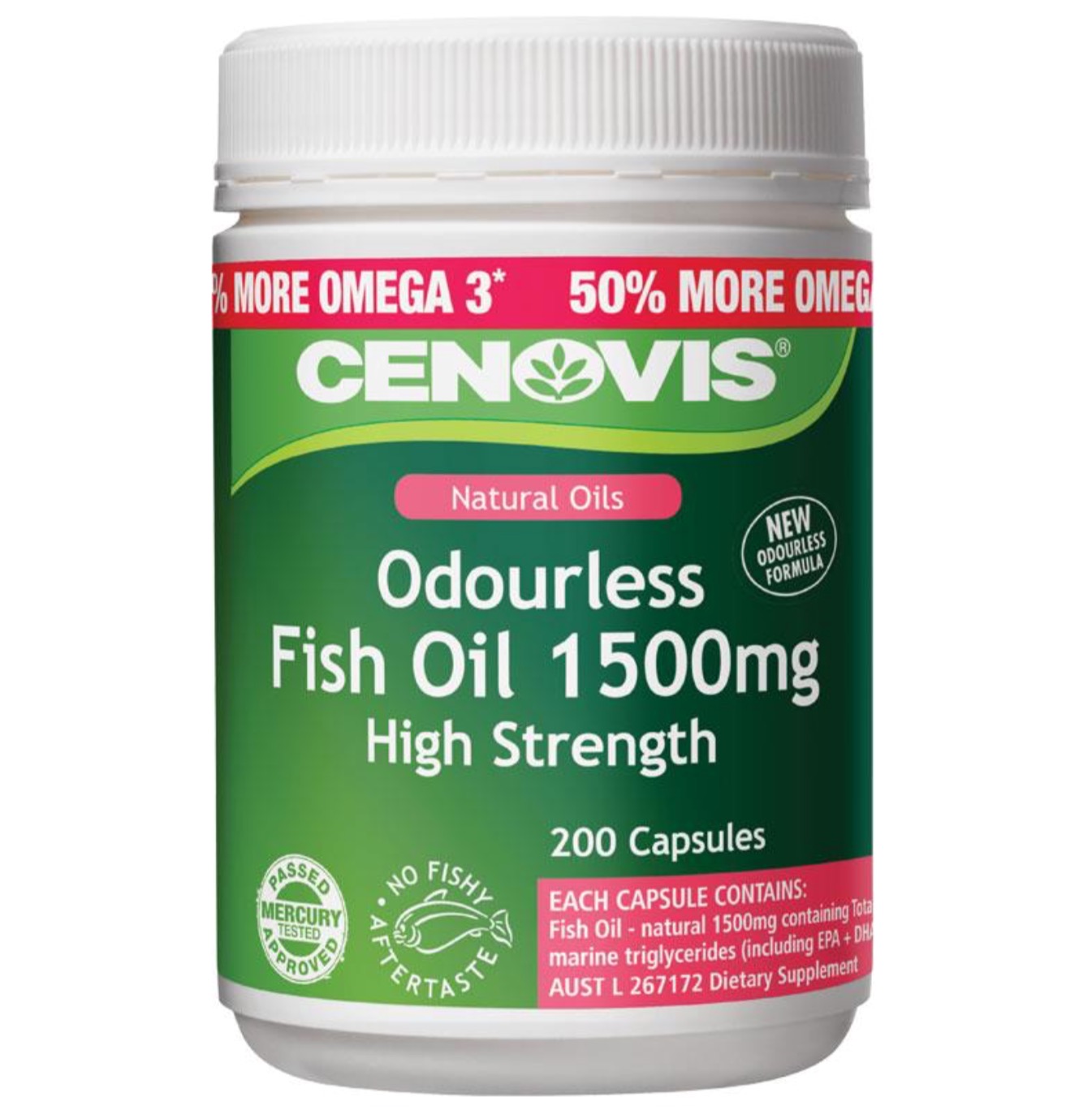 Cenovis Odourless Fish Oil 1500 mg (200 แคปซูล)