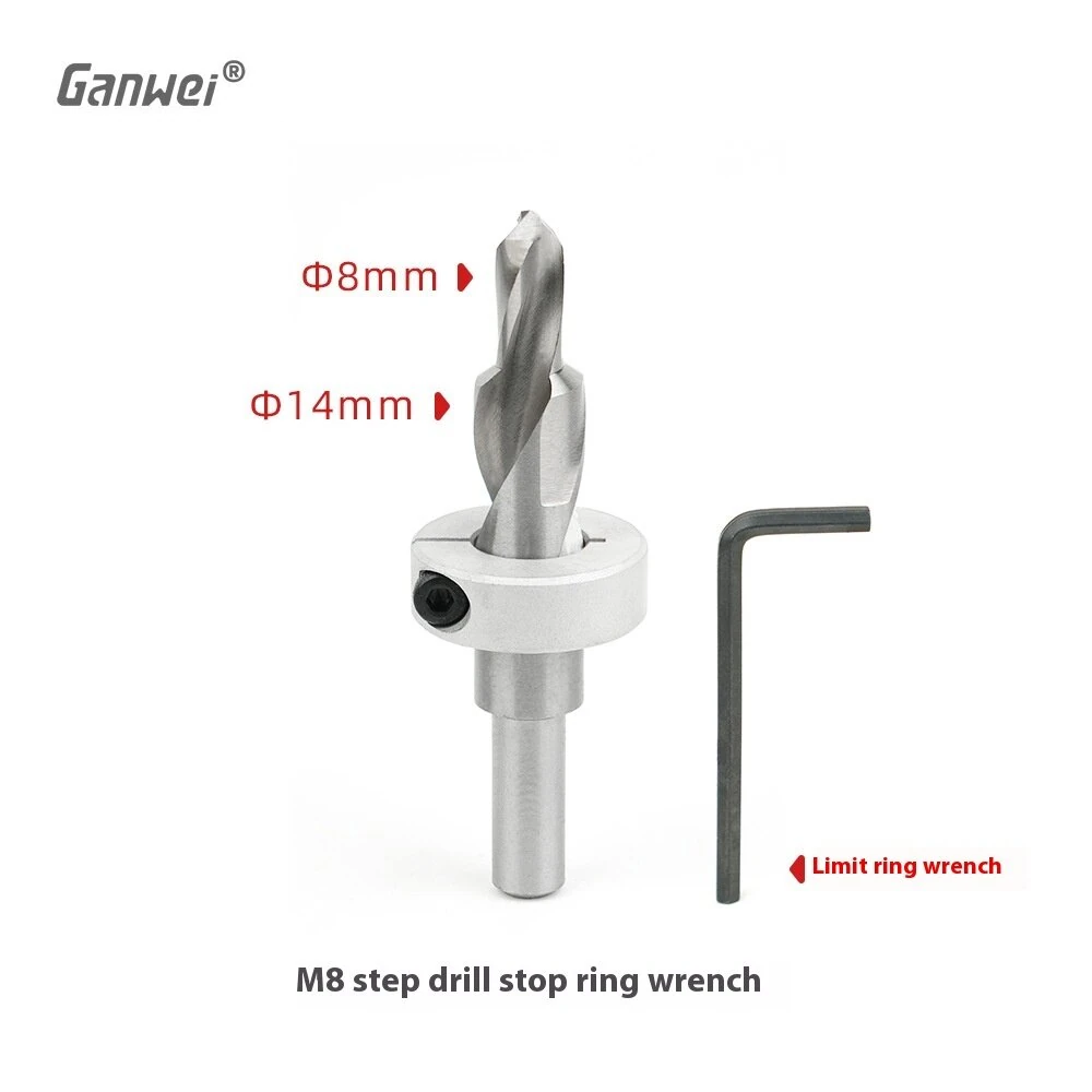 Ganwei GW2040-8 - 8mm Step Drill Bit Spare Part for Ganwei GW2040 Aluminum Profile Drilling Jig - อะไหล่ดอกสว่าน 2 ชั้นขนาด 8มม สำหรับจิ๊กเจาะรูอลูมินัมโปรไฟล์ Ganwei รุ่น GW2040