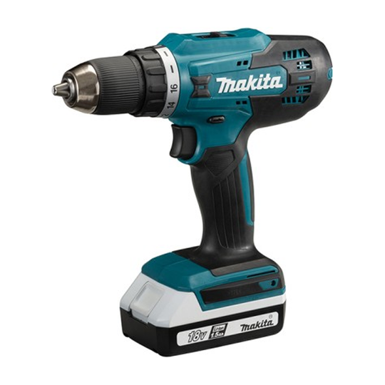 MAKITA DF488D005 Cordless Driver Drill 18 V 1.5 Ah Li-ion incl. spare battery, incl. charger with 74pcs accessories- สว่านไขควงไร้สาย Li-Ion 18V (แบต 1.5Ah x2 ก้อน) พร้อมอุปกรณ์ประกอบ 74ชิ้น รุ่น DF488D005