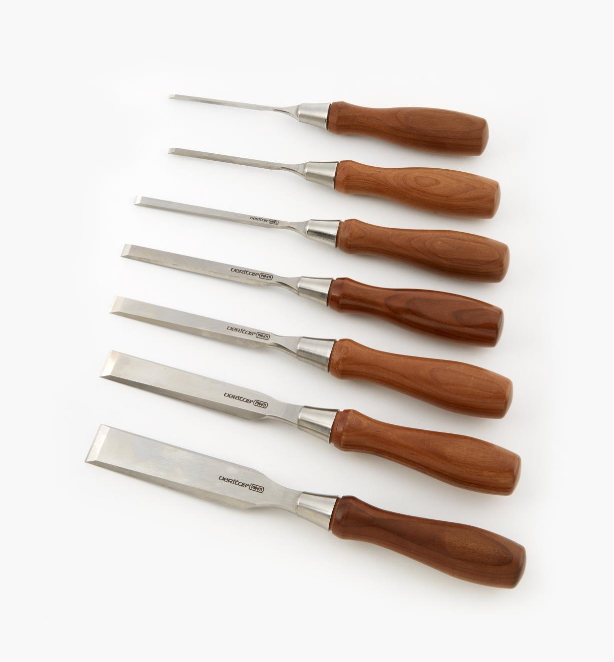 VERITAS PM-V11 Bench Chisels, set of 7 (all sizes) - สิ่วงานไม้ Veritas ใบสิ่วเหล็ก PM-V11 ชุด 7 เล่ม