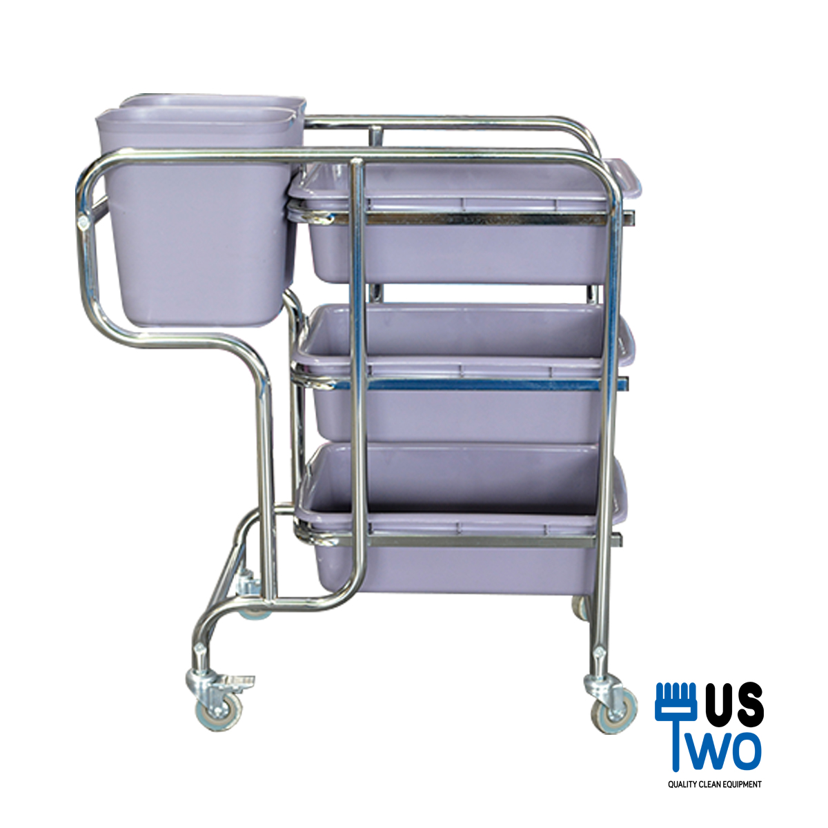 รถเข็นเก็บจาน พร้อมกระบะ 3 ชั้น