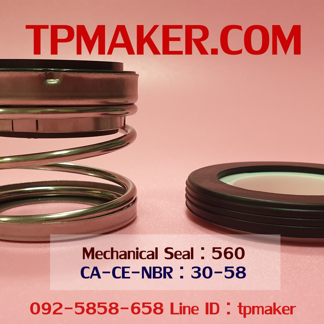 Mechanical Seal แมคคานิคอล ซีล : รุ่น560 สปริงตรง : 30-58 CA-CE-NBR