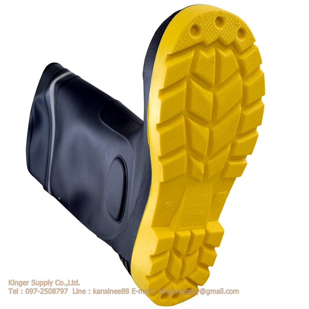 รองเท้าบูทเซฟตี้หัวเหล็ก BLACK SAFETY BOOT PVC สูง 40 cm