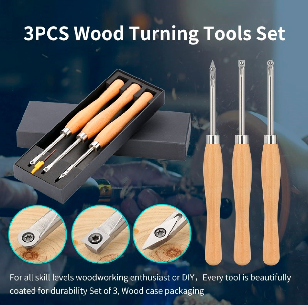 XCAN DK0383PCZH - Carbide Mini Turning Tool -3 piece set in Paper Box - มีดกลึงปลายคาร์ไบด์ขนาดเล็ก ชุด3เล่ม ในกล่องกระดาษ XCAN รุ่น DK0383PCZH (สินค้าสั่งซื้อล่วงหน้า Pre-Order)