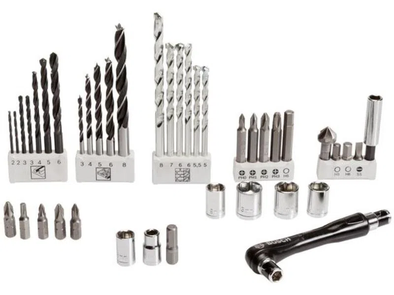 BOSCH 2607017316 V-Line Drill- and Screwdriver Bit Set 41 pieces with angle driver - อุปกรณ์เสริม Bosch V-line 41 ชิ้น - 2607017316