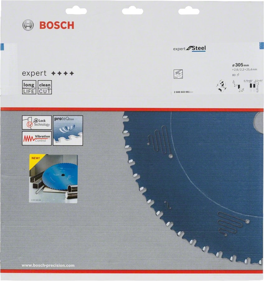 BOSCH 2608643060 - 305mm (12-inch) 60T Expert for Steel Circular Saw Blade -ใบเลื่อยวงเดือนตัดเหล็ก 305มม (12นิ้ว) x 60 ฟัน บ๊อช รุ่น 2608643060