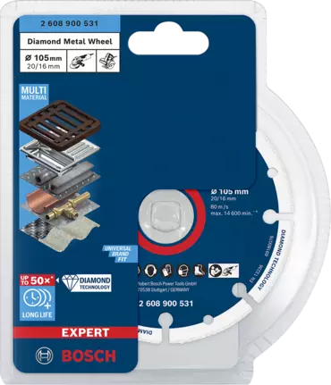 BOSCH 2608900531 Expert Diamond Metal Wheel Cutting Disc 105 X 20/16 MM - ใบเพชรตัดเหล็กขนาด 4" - 2608900531