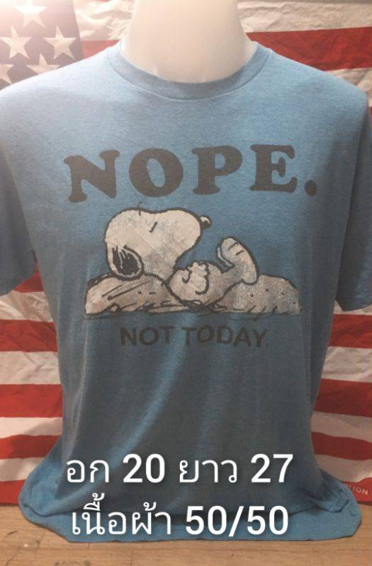 เสื้อยืดวินเทจมือสอง Vintage ลายการ์ตูนสนูปี้ Snoopy งานป้ายผ้าเก่า สินค้าพร้อมส่ง