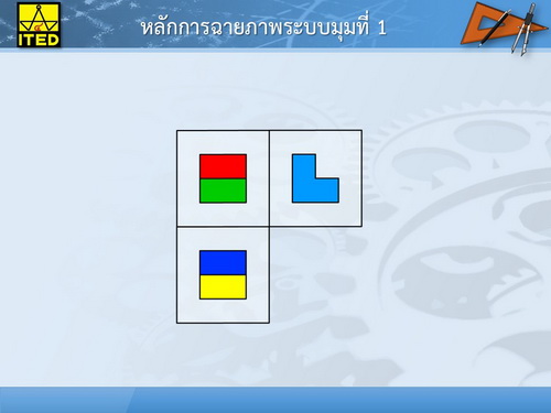 เขียนแบบเทคนิคเบื้องต้น (หุ่นจำลองเรื่องการฉายภาพระบบมุมที่ 1) ITED-MI 03002-02