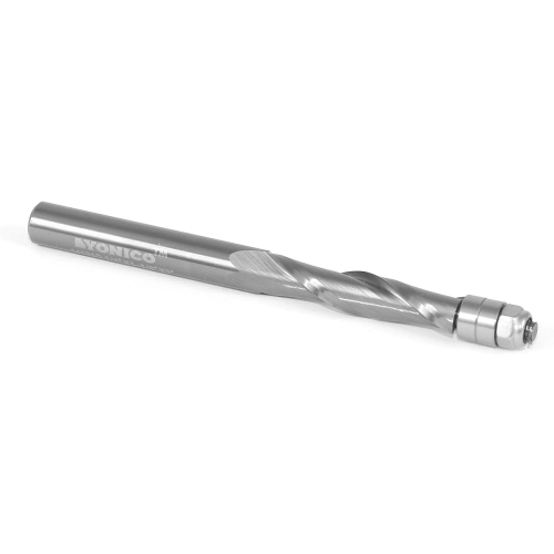 YONICO Solid Carbide Flush Trim Up-cut Spiral Router Bit - 1/4" Shank - ดอกทริมเมอร์เดินตามแบบชนิดคาร์ไบด์ทั้งแท่ง ลูกปืนล่างคมแบบเกลียว 2 ชุด แกน 1/4 นิ้ว U.S.A. - YN-FT14121-USC