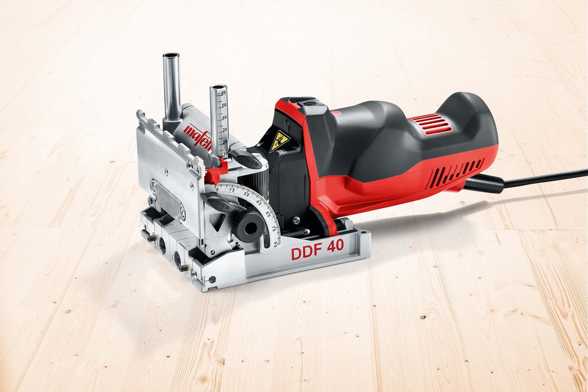 MAFELL DDF40 Duo-Doweler Package With 2 x 5mm Drill Bits & 800mm Template Guide - ชุดเครื่องเจาะเดือยกลมคู่พร้อมรางนำเจาะยาว 800มม. และดอกเจาะขนาด 5มม. 2ดอก Mafell รุ่น DDF 40-SET (สินค้าสั่งซื้อล่วงหน้า Pre Order)