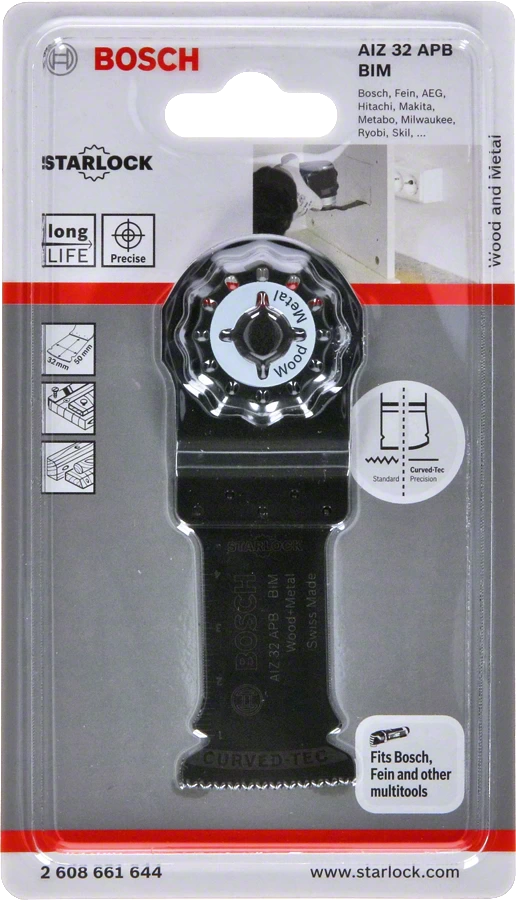 BOSCH AIZ 32 APB Blade for Multi-Tool for Oscillating Multi Tools - ใบมีด AIZ 32 APB สำหรับเครื่องมืออเนกประสงค์ - 2608661644