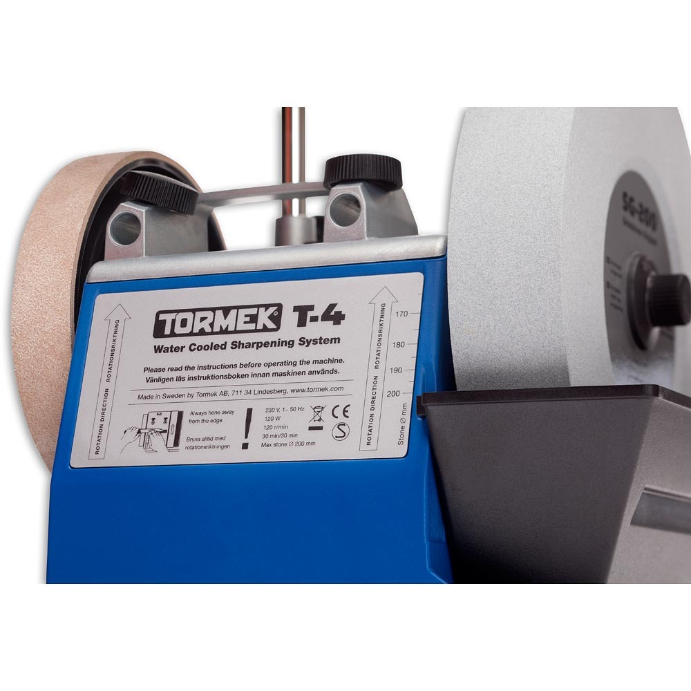 TORMEK T-4 ORIGINAL -8-inch Water Cooled Sharpening with TT-50 Diamond Truing Tool & SE-77 Square Edge Jig-เครื่องลับคมหล่อเย็นด้วยน้ำ 8 นิ้ว Tormek รุ่น T-4 พร้อมตัวปรับหน้าหินด้วยเพชร TT-50 และจิ๊กลับสิ่ว/ใบกบ SE-77 (สินค้าสั่งซื้อล่วงหน้า Pre-order)