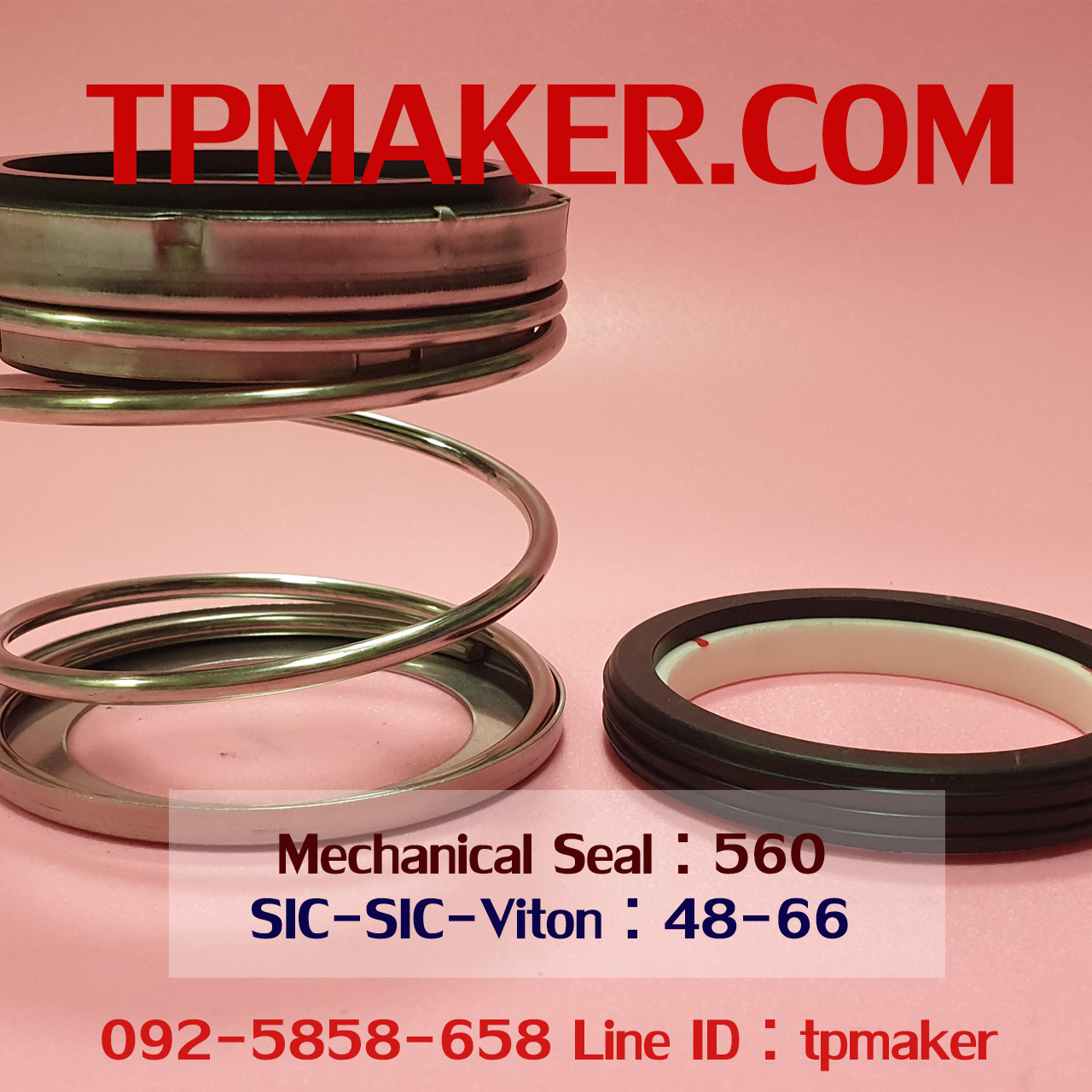 Mechanical Seal แมคคานิคอล ซีล : รุ่น560 สปริงตรง : 48-66 SIC-SIC-Viton