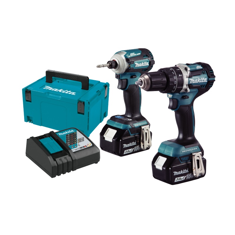 MAKITA DLX2315J 18V Combo Set (DTD171 and DHP484) with 2x 3.0Ah Batteries and Charger - ชุดรวมไขควงกระแทกไร้สาย DTD171 และ สว่านไร้สาย DHP484 18โวล์ท มากีต้า รุ่น DLX2315J พร้อมแบตเตอรี่ 3.0Ah 2ก้อน และแท่นชาร์จ
