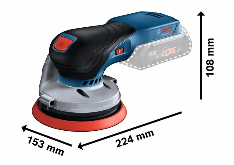 BOSCH GEX 18V-125 Cordless Palm Orbital Sander (Tool only, without battery and charger) - เครื่องขัดกระดาษทรายไร้สายกลมแบบโคจร BOSCH รุ่น GEX 18V-125 (ไม่มีแบตเตอรี่ ไม่มีแท่นชาร์จ)- 0601372201