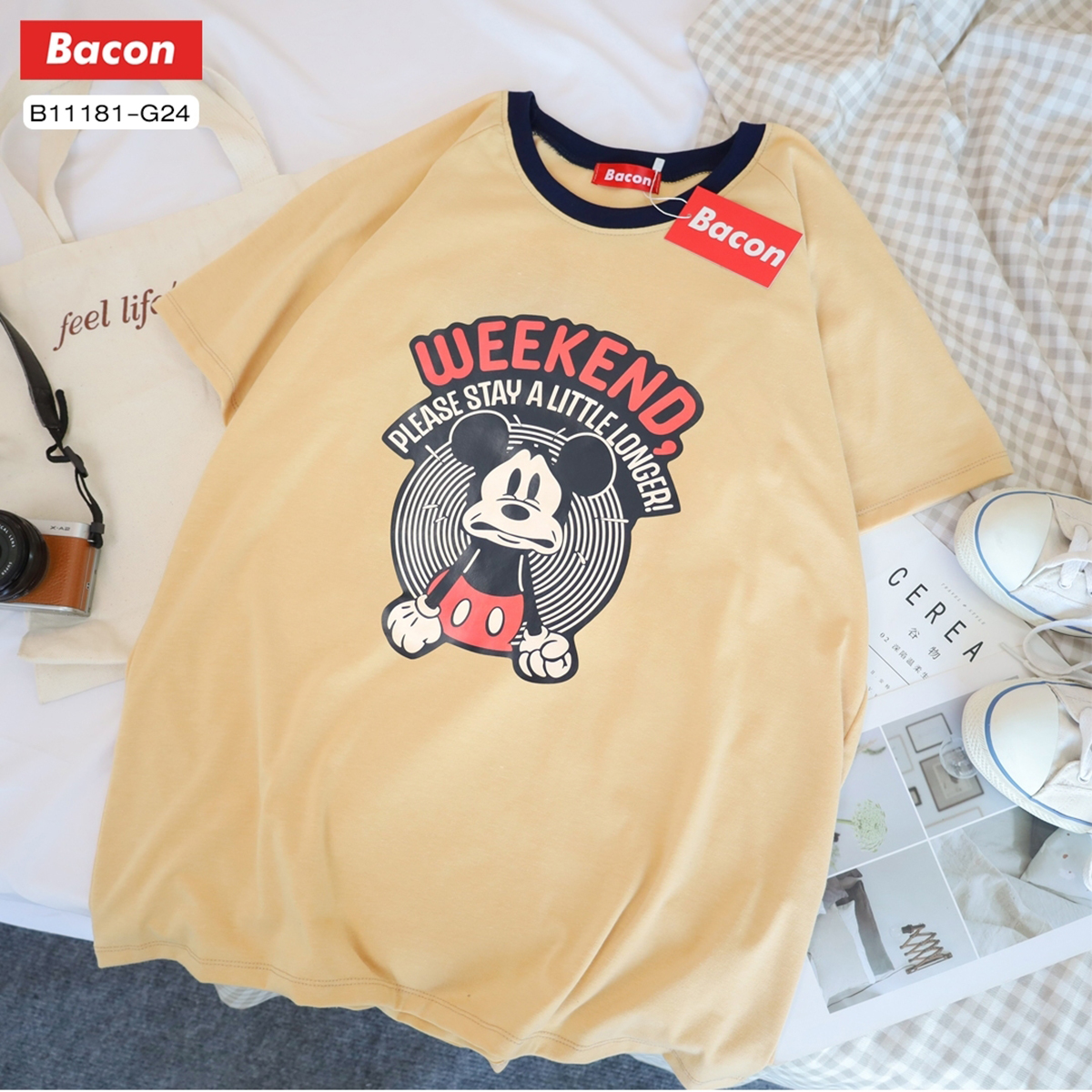 เสื้อยืดมิกกี้เมาส์ วินเทจ Mickey Mouse ทรงเสื้อ UNISEX ลายน่ารัก เสื้อโอเวอร์ไซส์ Oversize