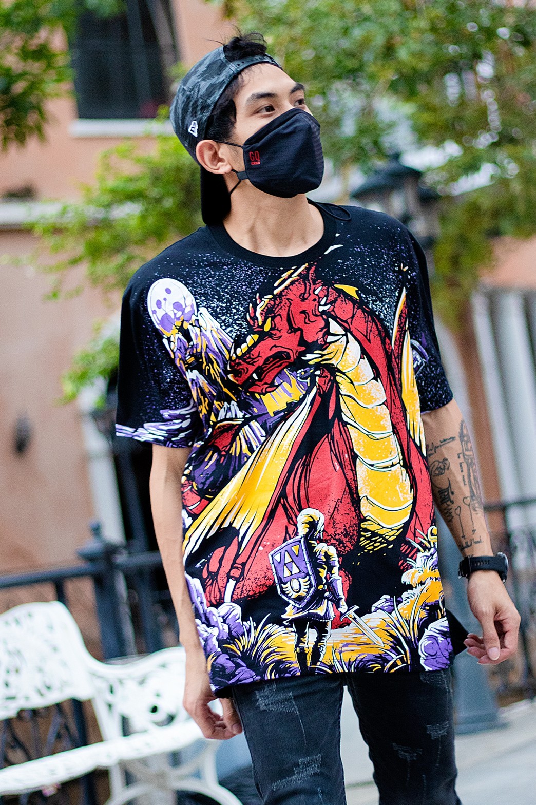 เสื้อยืด OVP Oversize เนื้อผ้าCotton 100% Ovp อัศวินมังกรแดง สกรีนแน่นๆ สีออฟเซ็ต งานสกรีนกลืนกับเนื้อผ้า NYX6K