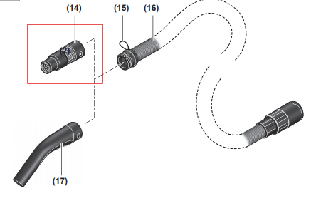 BOSCH 1619PA7326 Hose Adapter for Bosch Vacuum Cleaner (Made in Germany) - อะไหล่ BOSCH (รุ่นใหม่) หัวต่อสายเครื่องดูดฝุ่นแห้งและเปียก - 1619PA7326