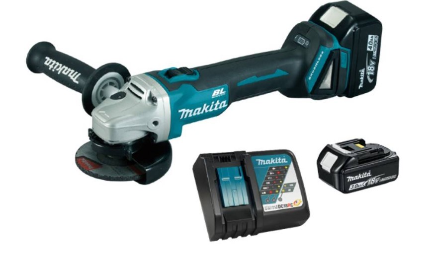 MAKITA DGA404RFE - 18V Cordless 100mm/ 4" Angle Grinder set - ชุดเครื่องเจียรไร้สาย 4นิ้ว 18V. รุ่น DGA404RFE พร้อมแบตเตอรี่ 3.0Ah x2 ก้อน และแท่นชาร์จ