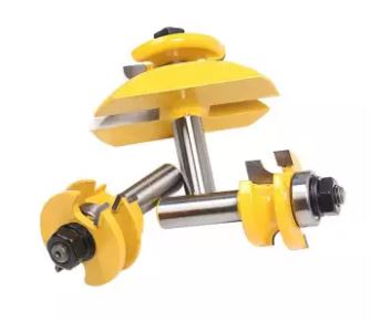 SIT Tool 12343 Round Over 3 Bit Raised Panel Cabinet Door Router Bit Set with Back-cutter Panel Raiser - 1/2" Shank - ชุดดอกเร้าเตอร์ทำกรอบประตูตู้แบบลอนโค้งมี Back-cutter ชนิด 3 ดอกชุด