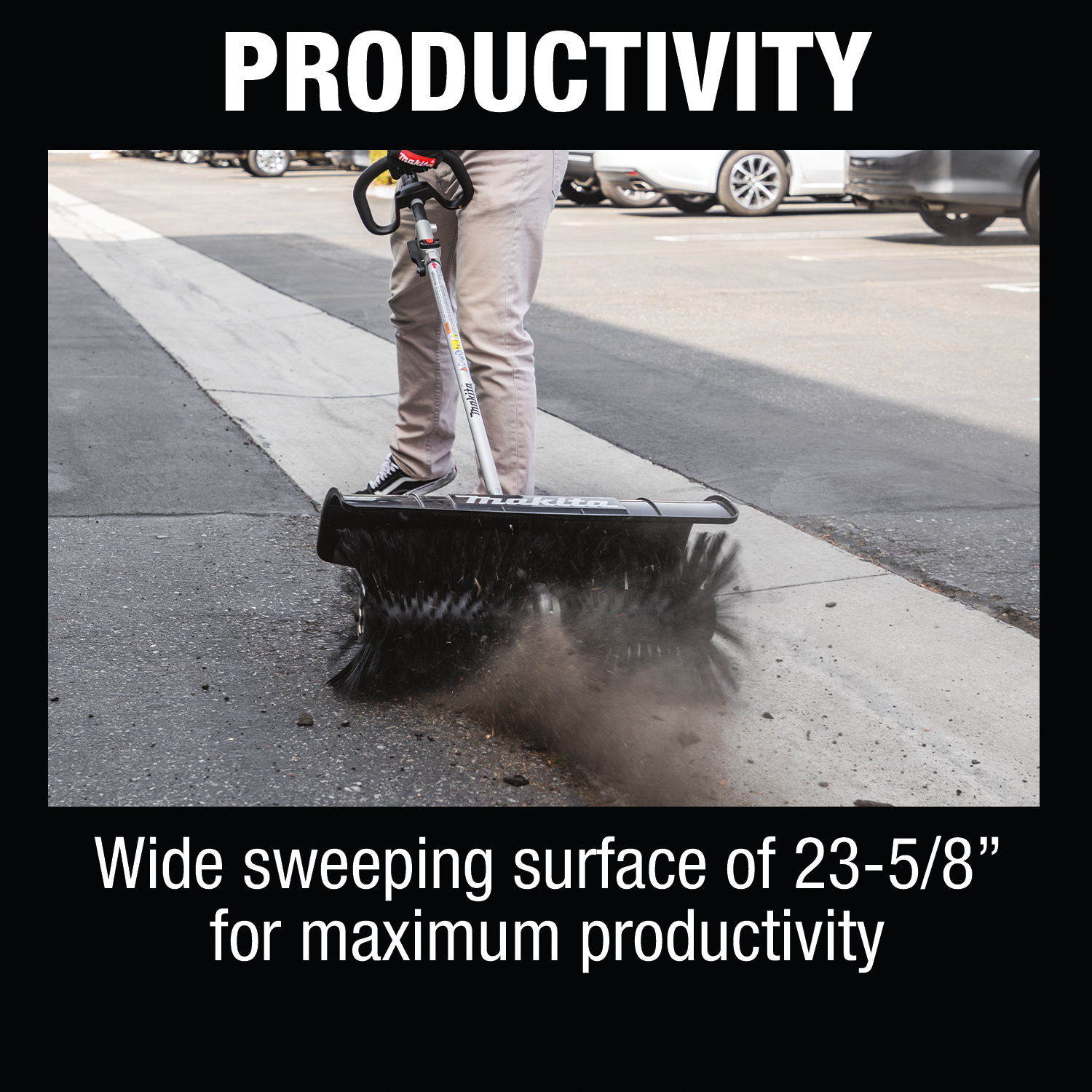 MAKITA BR400MP (199328-2) Bristle Brush Couple Shaft Attachment - หัวแปรงไฟฟ้า Makita รุ่น BR400MP (199328-2) สำหรับเครื่องมืองานสวนอเนกประสงค์