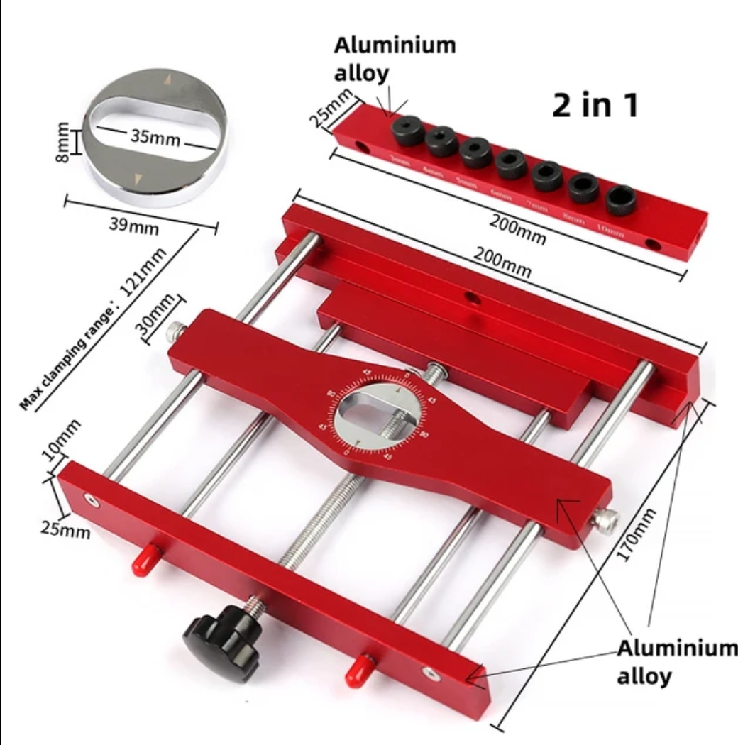 SIT TOOL MJDJ-001 2-in-1 Aluminum Loose Tenon Joinery and Doweling Jig - จิ๊กเจาะเดือยเหลี่ยมอลูมิเนียม แบบถอดได้ และจิ๊กเจาะรูเดือยกลมในตัวเดียวกัน
