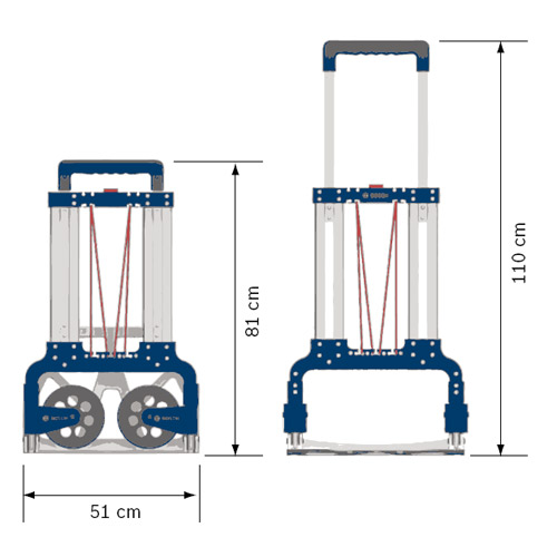 BOSCH L-Boxx Alu-Caddy Trolley - รถลากอลูมิเนียม สำหรับกล่องเครื่องมือบ๊อช L-Boxx - 1600A001SA