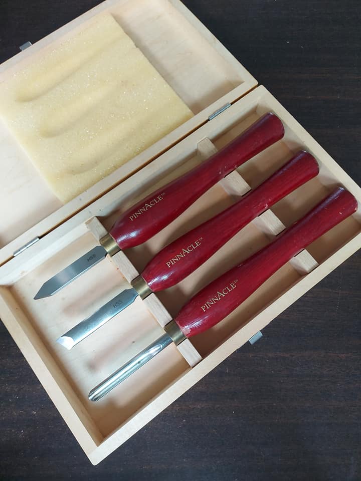 PINNACLE - 3-Piece HSS Turning Tool Set - ชุดมีดกลึง 3 เล่มเหล็ก HSS ในกล่องไม้ (สินค้าเก่าเก็บ) *