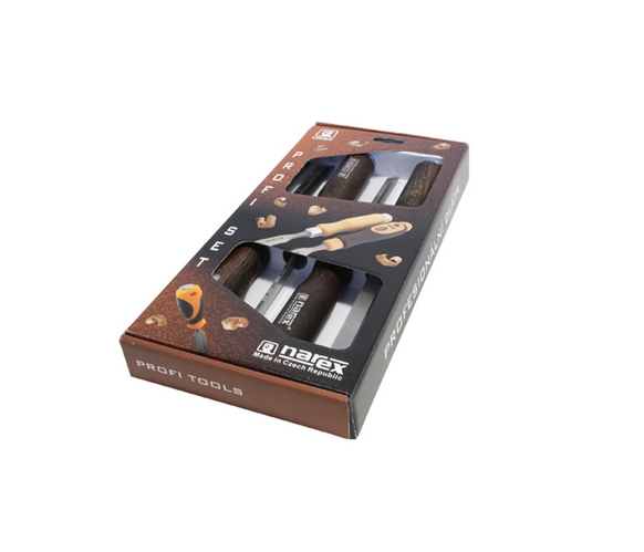 NAREX 863600 Mortise Chisel set -สิ่วเจาะเดือยเหลี่ยมชุด 4 เล่ม ขนาด 4มม., 6มม., 10มม. และ 12 มม. (Made in Czech Republic)
