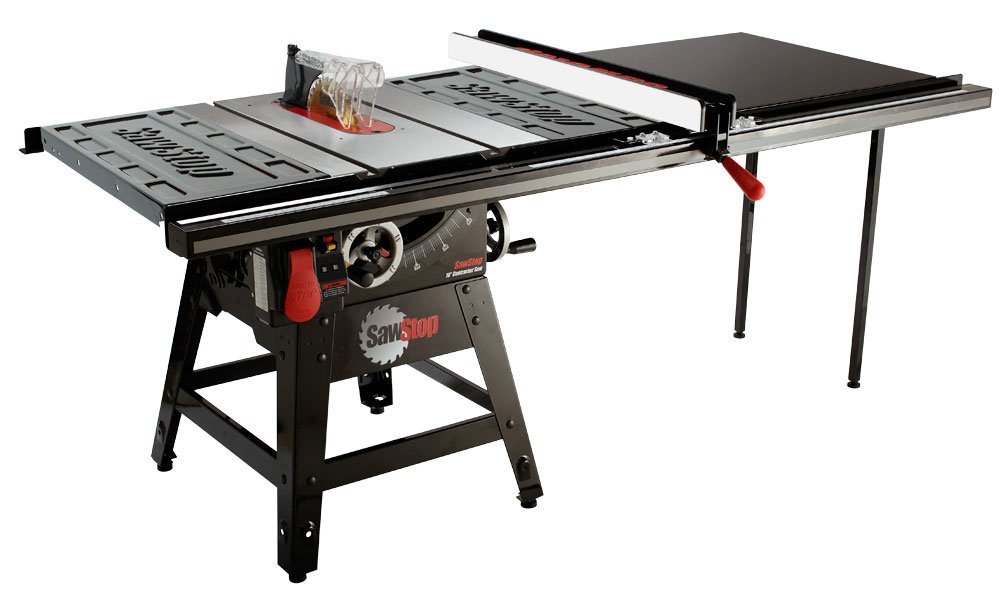 SAWSTOP CNS175-TGP52-CH 1-3/4 HP Contractor Saw with 52-Inch Professional T-Glide Fence System including Rails and Extension Table