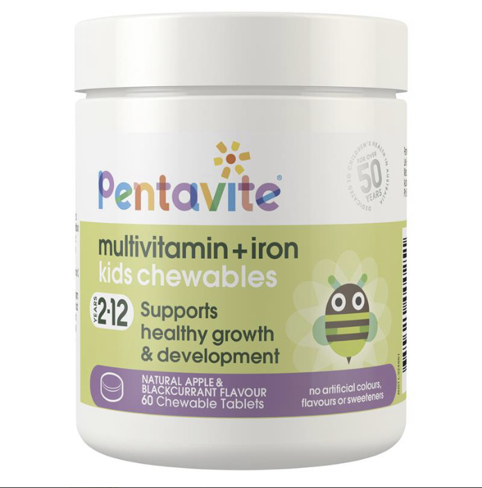 Pentavite Multivitamin + Iron Kids (60 เม็ด) ชนิดเคี้ยว