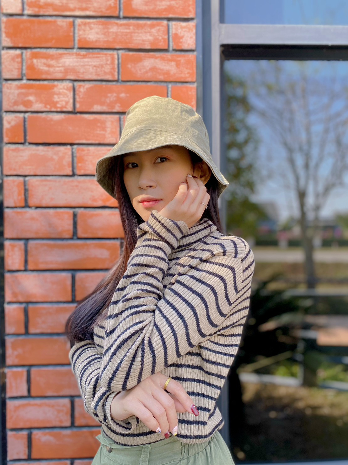 หมวกบัคเก็ตผ้ายีนส์ฟอก หมวกปีกรอบผ้าฟอก สไตล์เกาหลีทรงสวย