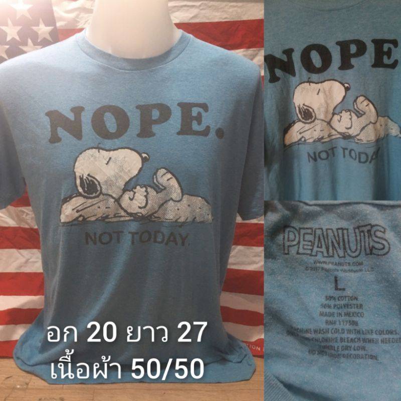 เสื้อยืดวินเทจมือสอง Vintage ลายการ์ตูนสนูปี้ Snoopy งานป้ายผ้าเก่า สินค้าพร้อมส่ง