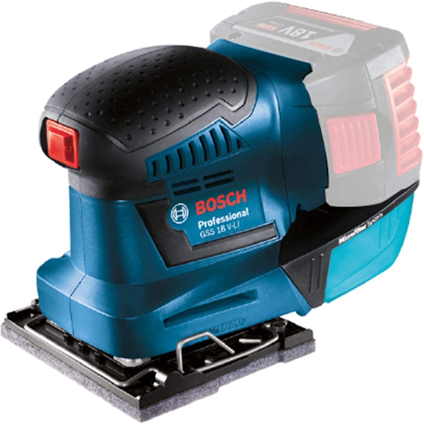BOSCH GSS 18V-LI Cordless Palm Orbital Sander (Tool only, without battery, without charger) - เครื่องขัดกระดาษทรายไร้สายแบบสั่นสะเทือน BOSCH รุ่น GSS 18V-LI (ไม่มีแบตเตอรี่ ไม่มีแท่นชาร์จ)- 06019D02L0