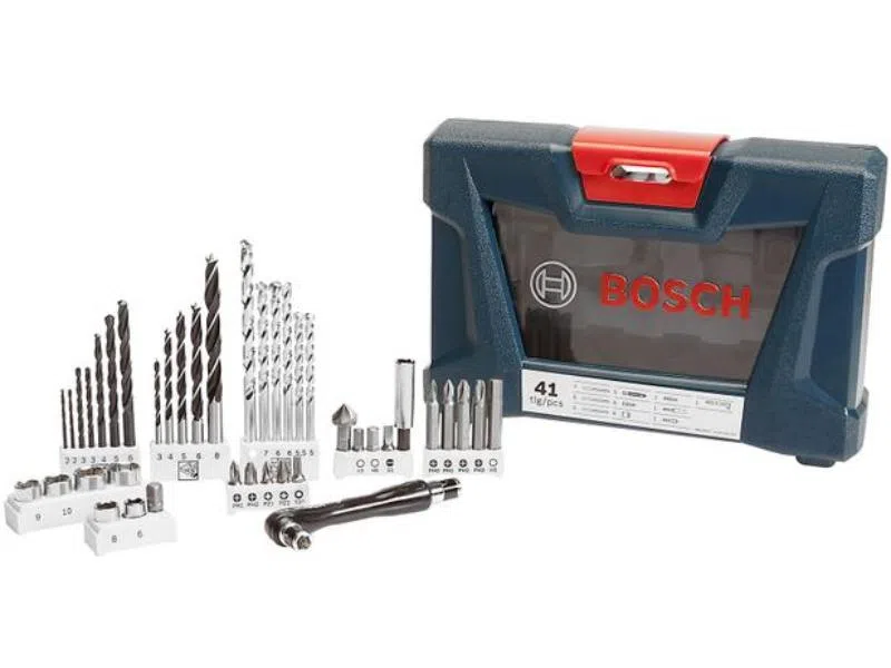 BOSCH 2607017316 V-Line Drill- and Screwdriver Bit Set 41 pieces with angle driver - อุปกรณ์เสริม Bosch V-line 41 ชิ้น - 2607017316
