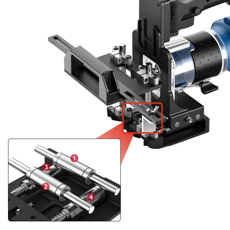 GUNI WN-DF500AL - Premium Loose Tenon (Domino) or Invisible Fastener Opening Punching for Trimmer - ชุดช่วยเจาะเดือย Dimoni หรือเซาะร่องสำหรับฝังอุปกรณ์ฮาร์ดแวร์ชนิดหลบในรุ่นพรีเมียม GUNI WN-DF500AL ใช้ร่วมกับทริมเมอร์